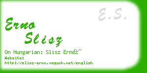 erno slisz business card